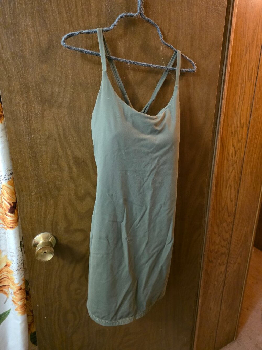 Halara Women's Green Dress With Built in Shorts Set and Bra Size M